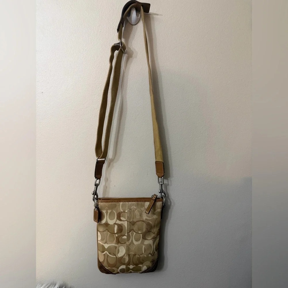 Coach Tan and Brown Crossbody Bag
